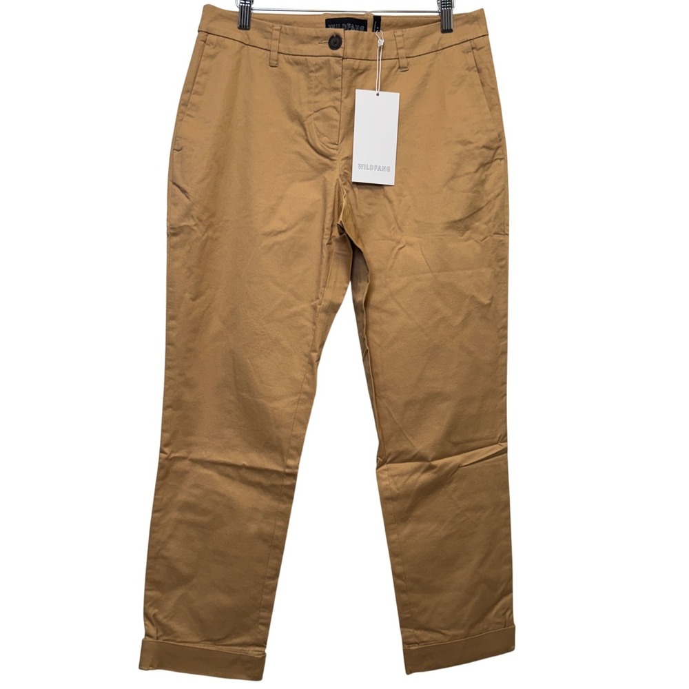 Wildfang Essential Trouser Size 8 Camel Tan Straight Leg Chino Academia Casual